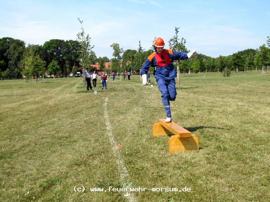 Der Staffellauf der Jugendfeuerwehren.