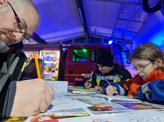 Geballte Führungskraft. Zwei Ortsbrandmeister beim Malen.